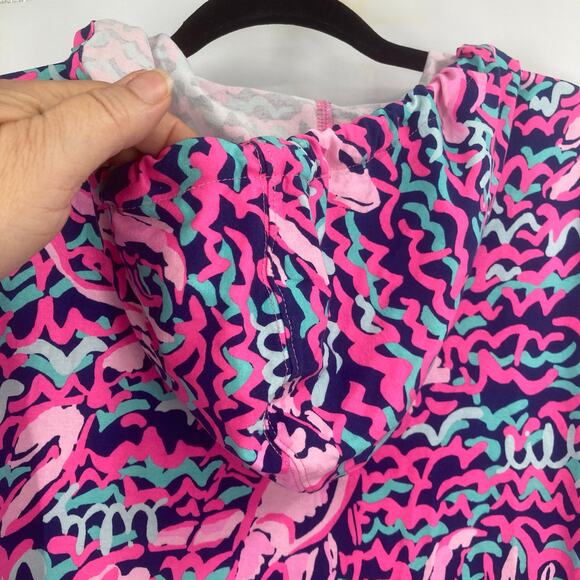 Lilly Pulitzer Rylie Cover Up Dress in Resort Navy Pop Up Lobstah Roll Small - Picture 5 of 13